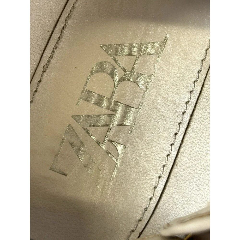 Zara Cream Beige Tan Chunky Sandals Size 39 8.5 - Picture 5 of 13